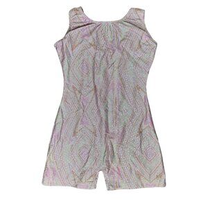 Eurotard Girls Light Pink Sequin Patterned Dance Leotard Unitard, Size 6